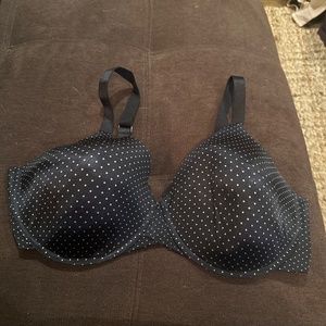 Black and white polka dot bra